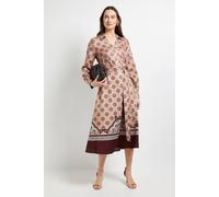 Debenhams Geo Belted Midi Dress In Camel camel
