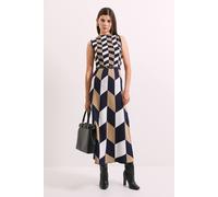 Principles Women's Geo Jacquard Knitted Dress in Navy | Size: Large Principles Navy L