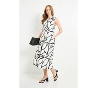 Debenhams Geo Print Cotton Wrap Front Midi Dress In Mono mono