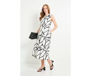 Debenhams Geo Print Cotton Wrap Front Midi Dress In Mono mono