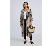 Debenhams Geo Printed Kimono In Beige beige