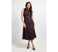 Principles Women's Geo Sleeveless Fit & Flare Midi Dress in Chocolate | Size: 18 Principles Chocolate 18