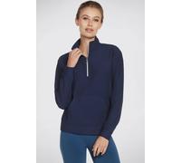 Skechers Women's Goluxe Rib 1/4 Zip Sweater, Blue Iris, S