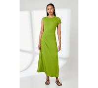 Debenhams Green Drape Shoulder Jersey Midi Dress In Chartreuse chartreuse 14