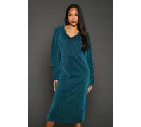 Green Metallic Jersey Batwing Midi Dress Principles Green 14