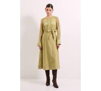 Debenhams Green Patch Pocket Detail Organza Shirt Dress In Olive olive 14