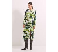 Debenhams Green Printed Batwing Jersey Midi Dress green 20