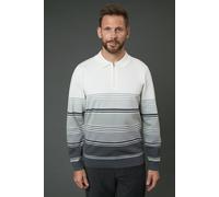 Debenhams Grey Stripe Long Sleeve Knitted Polo grey XXL