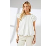 Debenhams Ivory Cotton Poplin Bubble Hem Top ivory 10