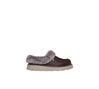Debenhams Keepsakes Lite Faux Fur Trim Slippers Dark Brown dark brown