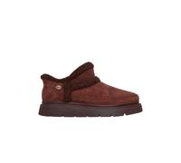 Debenhams Keepsakes Lite Slip-Ins Suede Bootie With Faux Shearling Trim Chocolate In Brown brown