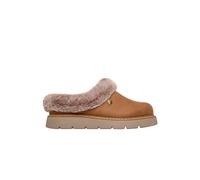 Debenhams Keepsakes Lite Vegan Leather Faux Fur Slippers - Chestnut In Tan tan