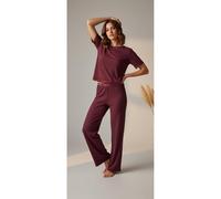 Debenhams Kelly Drop Needle Jersey Pyjama Mauve Wine In Burgundy burgundy