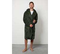 Debenhams Khaki Chunky Sherpa Hooded Dressing Gown khaki
