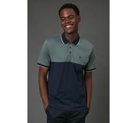 Debenhams Khaki Navy Colourblock Polo Shirt khaki XXL