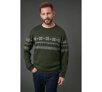 Debenhams Khaki Patterned Crew Neck Knitted Jumper khaki