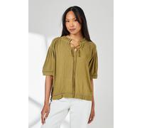 Debenhams Ladder Trim Tie Front Blouse In Khaki khaki 12