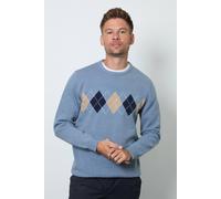 Debenhams Men's Light Blue Argyle Pattern Crew Neck Jumper | Size: Large