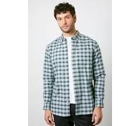 Debenhams Men's Light Blue Textured Stretch Long Sleeve Shirt | Size: Large