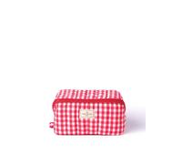 Debenhams Marshmallow Flat Lay Makeup Box Bag - Red Gingham multi