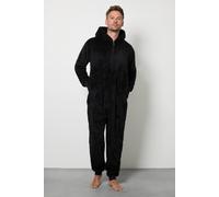 Debenhams Men's Black Sherpa Hooded Onesie | Size: 2XL
