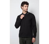 Debenhams Men's Black Smart Long Sleeve Polo Shirt | Size: XL