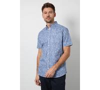 Maine Men's Blue Floral Print Short Sleeve Shirt | Size: 2XL Maine Blue 2XL