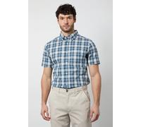 Debenhams Men's Blue Madras Check Short Sleeve Shirt | Size: Small
