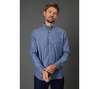 Debenhams Men's Blue Textured Long Sleeve Shirt | Size: XL