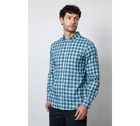 Debenhams Men's Bright Blue Brushed Tartan Check Long Sleeve Shirt | Size: Large