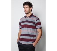 Debenhams Men's Burgundy Barbados Stripe Polo Shirt | Size: Large