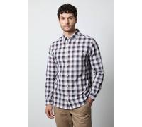 Debenhams Men's Burgundy Check Long Sleeve Shirt | Size: XL