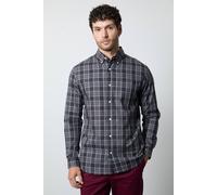 Debenhams Men's Charcoal Check Long Sleeve Shirt | Size: Small