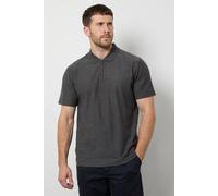 Debenhams Men's Charcoal Short Sleeve Twill Texture Polo Shirt | Size: 2XL