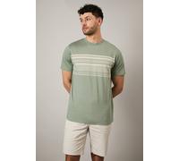 Debenhams Men's Chest Stripe T-Shirt in Khaki | Size: Medium