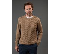 Debenhams Men's Chunky Cable Crew Neck Knitted Jumper in Stone | Size: XL