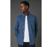 Debenhams Men's Corduroy Long Sleeve Shirt in Airforce Blue | Size: 3XL