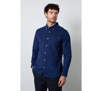 Debenhams Men's Dark Blue Corduroy Long Sleeve Shirt | Size: 2XL