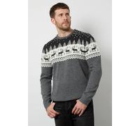 Debenhams Men's Dark Grey Festive Knitted Christmas Jumper | Size: 3XL