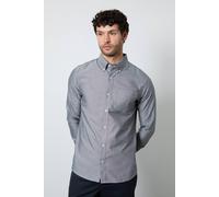 Debenhams Men's Dark Grey Oxford Long Sleeve Shirt | Size: Medium