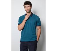 Debenhams Men's Dark Petrol Contrast Collar Pique Polo Shirt | Size: Small