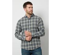 Debenhams Men's Green Herringbone Check Long Sleeve Shirt | Size: 3XL