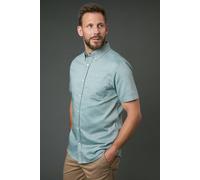 Debenhams Men's Green Oxford Short Sleeve Shirt | Size: Small