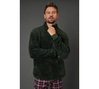 Debenhams Men's Green Sherpa Half Zip Top | Size: Medium