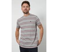 Debenhams Men's Grey Heritage Stripe T-Shirt | Size: Large