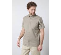 Debenhams Men's Khaki Short Sleeve Linen Blend Shirt | Size: Medium