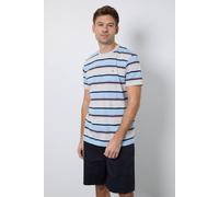 Debenhams Men's Light Blue Multi Stripe T-shirt | Size: Medium
