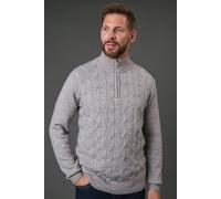 Debenhams Men's Light Grey Cable Half Zip Jumper | Size: 3XL