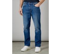 Debenhams Men's Mid Wash Premium Stretch Straight Fit Jeans in Mid Blue | Size: 42R