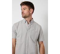 Maine Men's Natural Gingham Check Short Sleeve Shirt | Size: 3XL Maine Natural 3XL